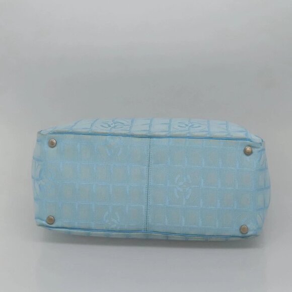CHANEL New travel line Tote Bag Nylon Light Blue Silver CC Auth 135449 - Picture 6 of 16